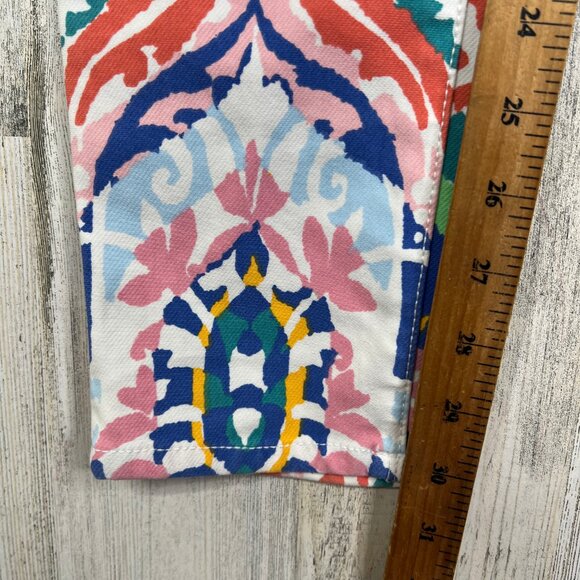 J. McLaughlin Pants Women 8 Zip Multicolor Floral Straight Pocket Jersey Stretch - Picture 14 of 15